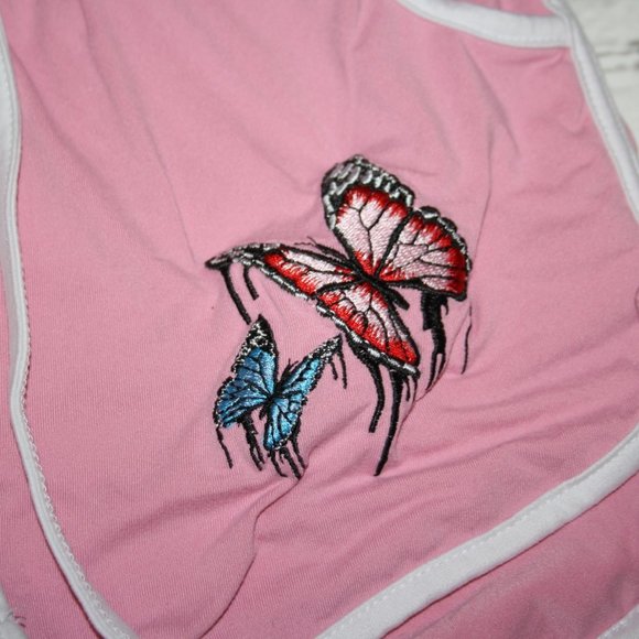 🦋 Pink Butterfly Gym Shorts – Rue21 Size Small Y2K Vibes | Stretch Waist | - Picture 4 of 5